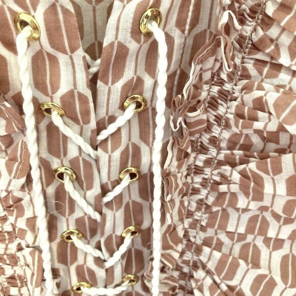 Kate Spade ruffle bib tie shell blouse, NWOT size small - Picture 8 of 11